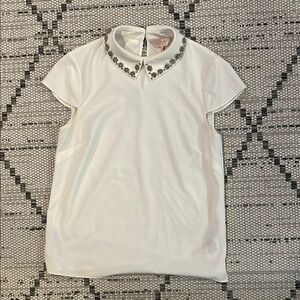 Ted Baker White Blouse with Embellished Collar